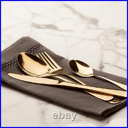 Sabichi Glamour Stainless Steel 16 Piece Cutlery Set Forks Spoons Copper & Gold
