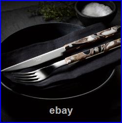 Sabre Bistrot Dune Black 24 Piece 18/10 Stainless Steel Cutlery Set Service for6