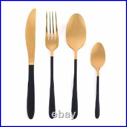 Salter Stainless Steel 16 Piece Gold and Black Cutlery Set BW07218 FAST SHIP