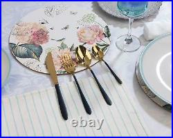 Salter Stainless Steel 16 Piece Gold and Black Cutlery Set BW07218 FAST SHIP