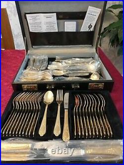 Sbs Bestecke 23/24 Carat Gold Plated 70 Pcs Cutlery Set In Briefcase