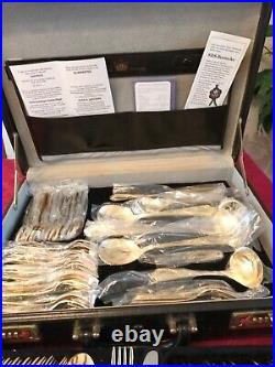 Sbs Bestecke 23/24 Carat Gold Plated 70 Pcs Cutlery Set In Briefcase