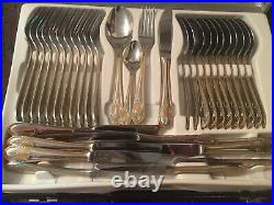 Sbs Bestecke 23/24 Carat Gold Plated 70 Pcs New Cutlery Set In Black Briefcase