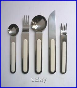 Sergio Asti ICM Italy'BOCA' White 30 Piece Cutlery Set. VINTAGE Design 1970s