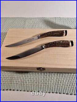 Set Of Six Antler Steak Knives