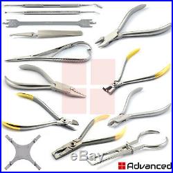 Set of 13 Orthodontic Instruments Bracket Removing Placing Pliers Wire Bending