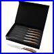 Set of 6 Steak Knives 13 cm/5 inch Plain Edge Blade and Wooden Handle Tenartis