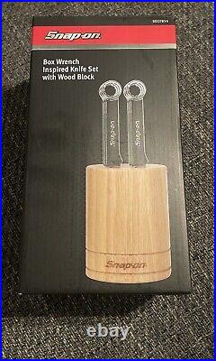 Snap on box wrench steak knife set in wooden block
