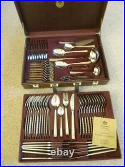 Soligen Rostfrei 12 Setting 70 Pieces Gold Pl. Ated Cutlery Set In Case