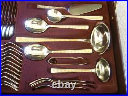 Soligen Rostfrei 12 Setting 70 Pieces Gold Pl. Ated Cutlery Set In Case