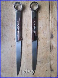 Special steak knife set two piece premium cutlery custom engraved LOOK