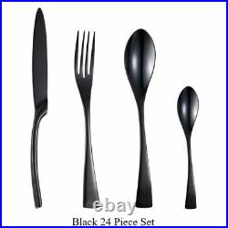 Stainless Steel Black Cutlery Set Dinnerware Tableware Silverware Dinner Knife