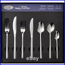 Stellar James Martin Polished Stainless Steel, 44 Piece, 6 Placing Cutlery Set