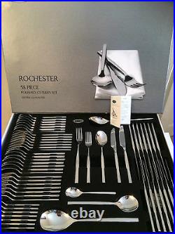 Stellar Rochester Polished 58 Piece Cutlery Boxed Set BL71 -RRP. £300, NEW