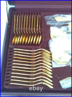 Stunning Bestecke Solingen Full 12 Settings 23/24 Karat Gold Plated Cutlery Set
