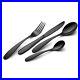 Stylish Black Cutlery Set Stainless Steel Dinning Heavy & Modern 16 24 32 48 Pc