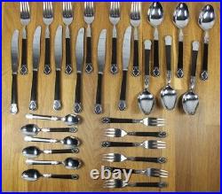 True Vintage 36 PC Cutlery Set WMF Stainless Black 6 Person