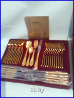 Unused Solingen Gold Plated Canteen Cutlery 12 Settings