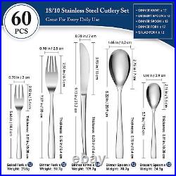 Vancasso Cutlery Set 60 Piece Tableware Cutlery Set Square Edge Mirror Polished