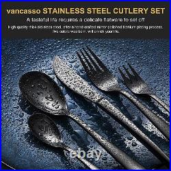 Vancasso Cutlery Set Stainless Steel Cutlery Set Square Handle Design Polished