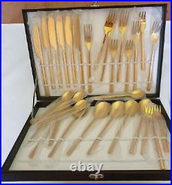 Velaze 30 pcs Flatware Cutlery Set x 2 Job Lot Premium Stainless Steel in Gold