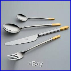Villeroy & Boch Ella Partially Gold Plated 24 Piece Stainless Steel Cutlery Set