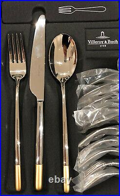 Villeroy & Boch Ella Partially Gold-Plated Cutlery Set 24 Pieces Brand New