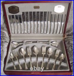 Viners 58 Piece Canteen Harley Elegance with Box. Silver Plate, 8 Person USED