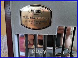 Viners Canteen Set Silver Plated Cutlery -Beaded Pattern 58 Piece 8 People