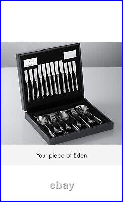 Viners Eden 44 Piece 18/10 Silver Stainless Steel Cutlery Set in Wooden Gift Box