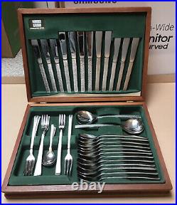 Viners Gerald Benney 1960s Studio 44 Piece Cutlery Set in Wooden Canteen