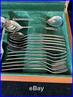 Viners Gerald Benney 1960s Studio 44 Piece Cutlery Set in Wooden Canteen