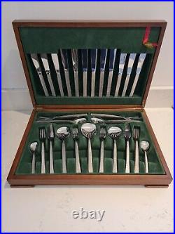 Viners Studio complete vintage 60s cutlery set canteen bark gerald benney x 58