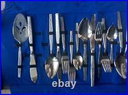 Vintage 52 pieces stainless steel french cutlery set, stylish design canteen
