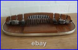 Vintage 60s 70s Elkington Moderna Cutlery Set & Teak Carry Tray Mid Century