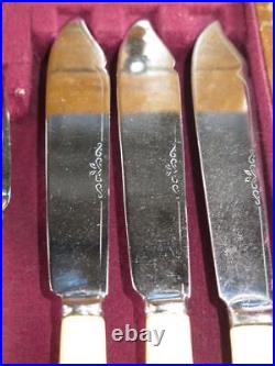 Vintage 81 pc VINERS SHEFFIELD Stainless Steel & Chromoid Cutlery Set Oak Box