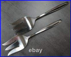 Vintage Christofle Large Serving Forks Set PAIR Mid Century Modern Flatware Fork