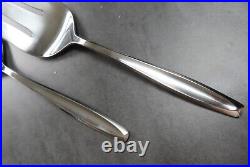 Vintage Christofle Large Serving Forks Set PAIR Mid Century Modern Flatware Fork