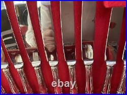 Vintage Epns Silver Plate Dubarry Canteen Set For 6 Knives Forks Spoon Cutlery