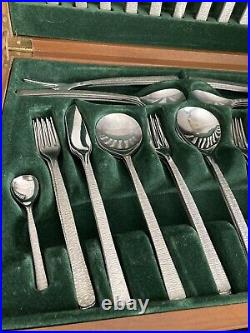 Vintage Gerald Benney Viners Studio Bark Stainless Steel Canteen Cutlery Set