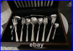 Vintage Retro Viners Gerald Benney Glacial Bark Silver Plate Canteen Cutlery Set
