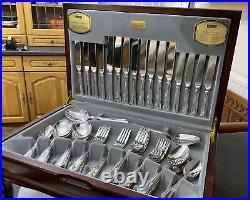 Vintage Viners Silver Plate Dubarry Canteen Cutlery Set For 8 Knives Forks Spoon