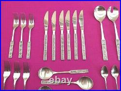 WILTSHIRE BURGUNDY 44 Piece CUTLERY SETTING for 6 People RETRO VINTAGE