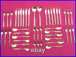 WILTSHIRE BURGUNDY 44 Piece CUTLERY SETTING for 6 People RETRO VINTAGE