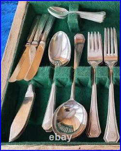 Wooden Canteen of 60 WMF Silver Plated Cutlery Art Deco Restaurant Cafe for 6