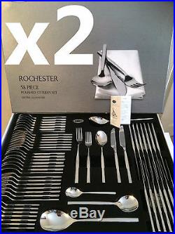 X2 Stellar Rochester Polished 58 Piece Cutlery Boxed Sets BL71, TWO SET OFFER