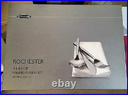 X4 Stellar Rochester 44 Piece 18/10 Polished Cutlery Set Boxed BL58, NEW