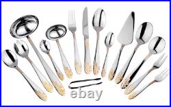 Zillinger Leaf Gold Heavy 72 Piece Cutlery Set Stainless Steel Canteen Christmas