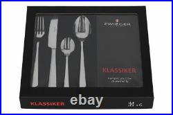 Zwieger Klassiker Cutlery Set 24 Pieces For 6 Persons Stainless Steel 18/10 New